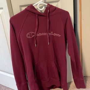 burgundy champion hoodie